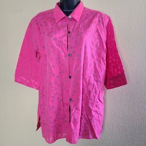Columbia River Resort Palm Tree Button Up
